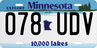 MN license plate 078UDV