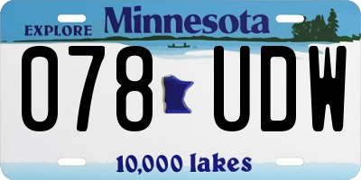 MN license plate 078UDW