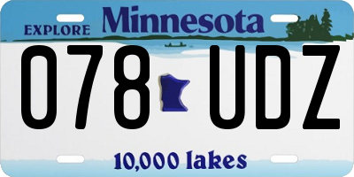 MN license plate 078UDZ