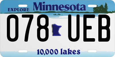 MN license plate 078UEB