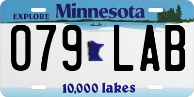 MN license plate 079LAB