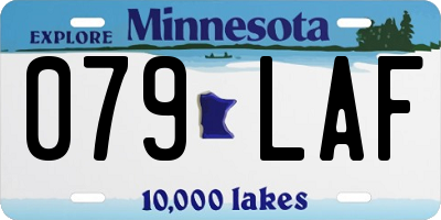 MN license plate 079LAF