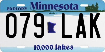 MN license plate 079LAK