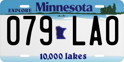 MN license plate 079LAO