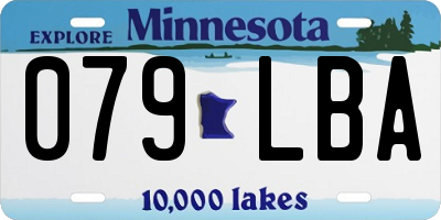 MN license plate 079LBA