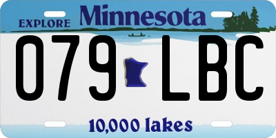 MN license plate 079LBC