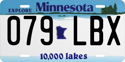 MN license plate 079LBX