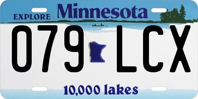 MN license plate 079LCX