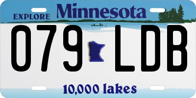 MN license plate 079LDB