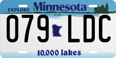 MN license plate 079LDC