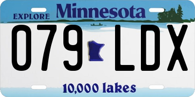 MN license plate 079LDX