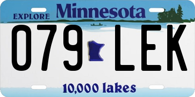 MN license plate 079LEK