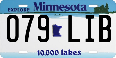 MN license plate 079LIB