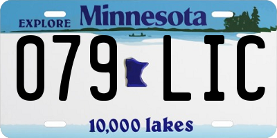 MN license plate 079LIC