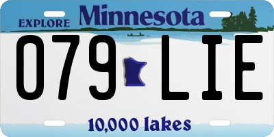 MN license plate 079LIE