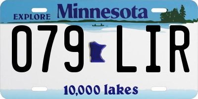 MN license plate 079LIR