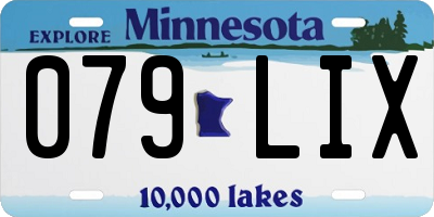 MN license plate 079LIX