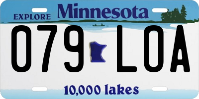 MN license plate 079LOA