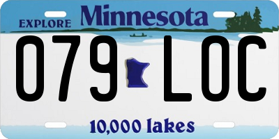 MN license plate 079LOC