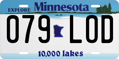 MN license plate 079LOD
