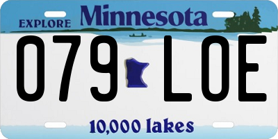 MN license plate 079LOE