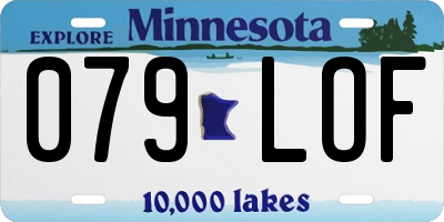 MN license plate 079LOF