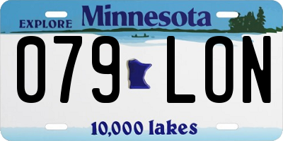 MN license plate 079LON