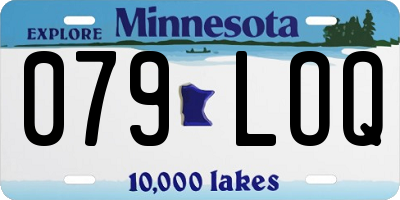 MN license plate 079LOQ
