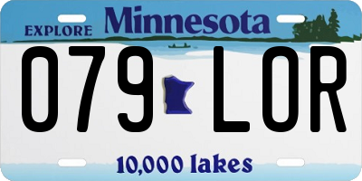 MN license plate 079LOR