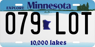 MN license plate 079LOT