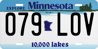 MN license plate 079LOV
