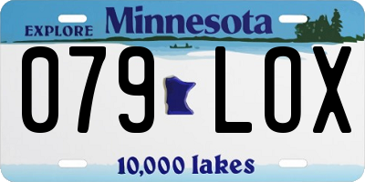 MN license plate 079LOX