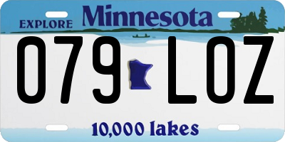 MN license plate 079LOZ
