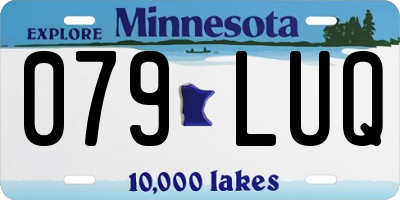 MN license plate 079LUQ