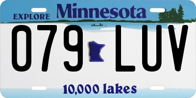 MN license plate 079LUV