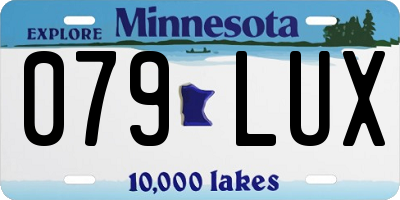 MN license plate 079LUX