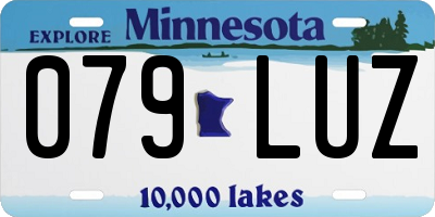 MN license plate 079LUZ