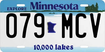 MN license plate 079MCV