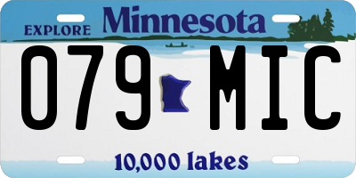 MN license plate 079MIC