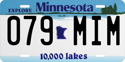 MN license plate 079MIM