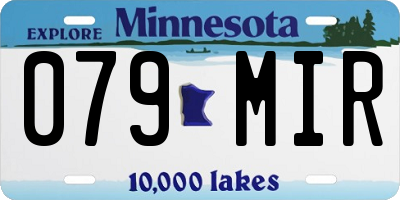 MN license plate 079MIR