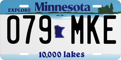 MN license plate 079MKE