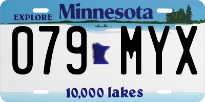 MN license plate 079MYX
