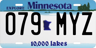 MN license plate 079MYZ