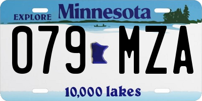MN license plate 079MZA