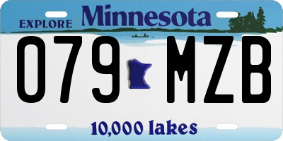 MN license plate 079MZB