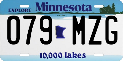 MN license plate 079MZG