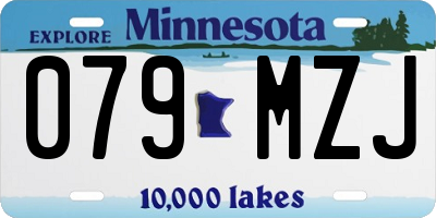 MN license plate 079MZJ