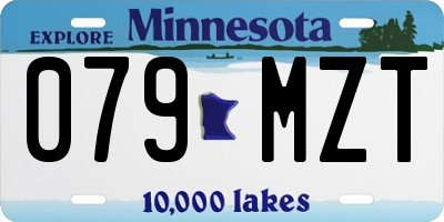MN license plate 079MZT