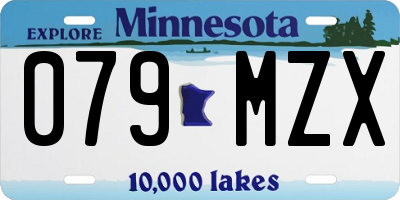 MN license plate 079MZX
